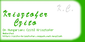 krisztofer czito business card